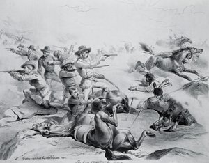 De laatste slag van generaal Custer, 25 juni 1876, ca. 1882 door American School